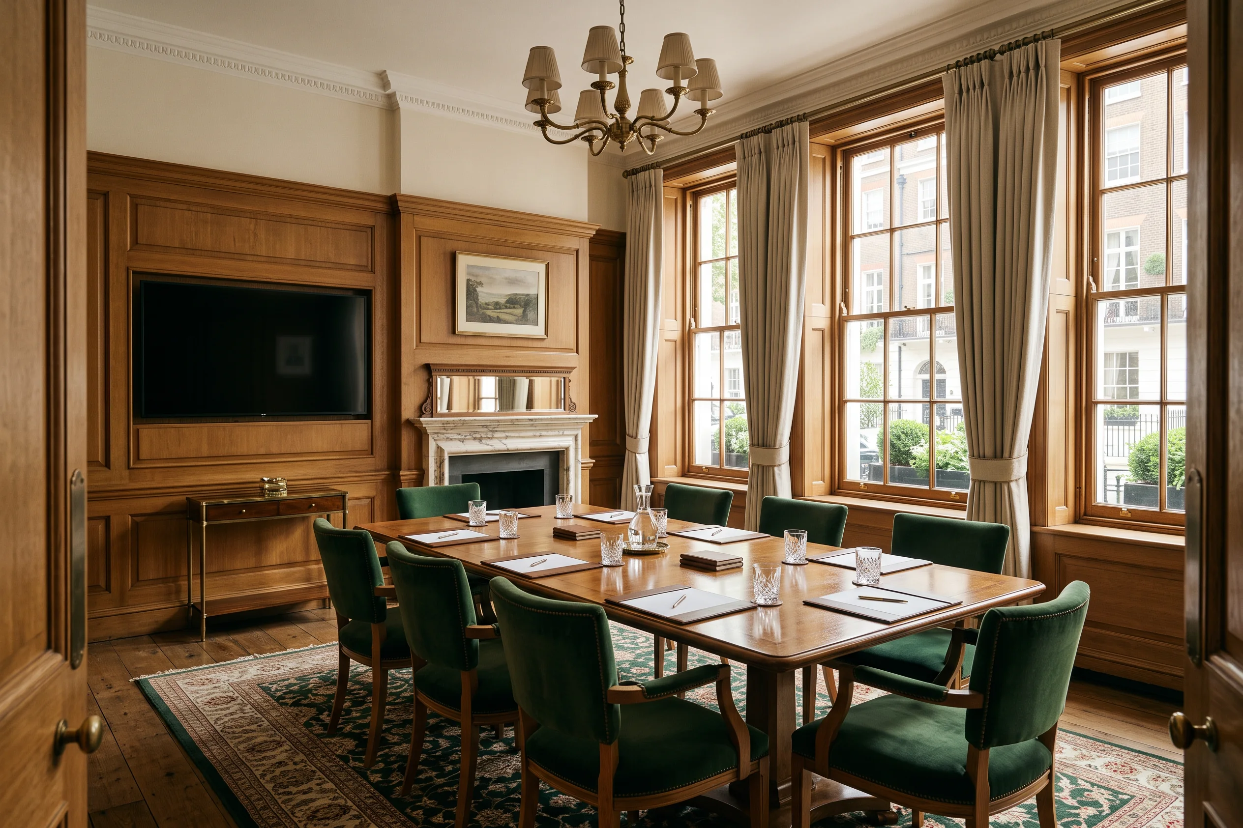 The Boardroom, a daylit meeting room at Meridian of Mayfair