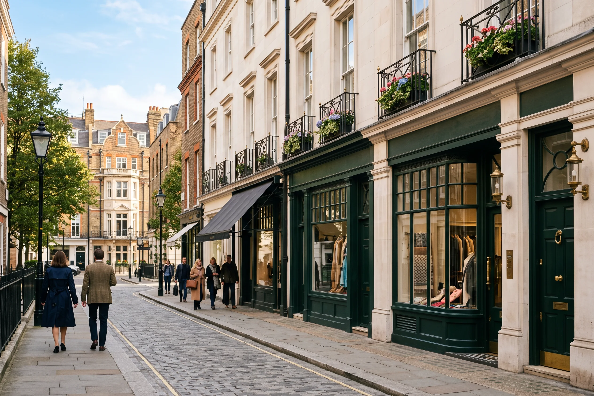 Shopfronts along Bond Street in Mayfair